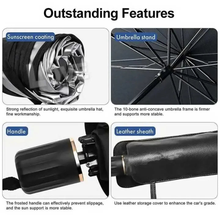 Car Umbrella Sun Shade Cover for Windshield UV Reflecting Foldable Front Car Sunshade Umbrella