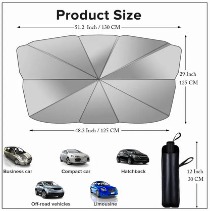 Car Umbrella Sun Shade Cover for Windshield UV Reflecting Foldable Front Car Sunshade Umbrella