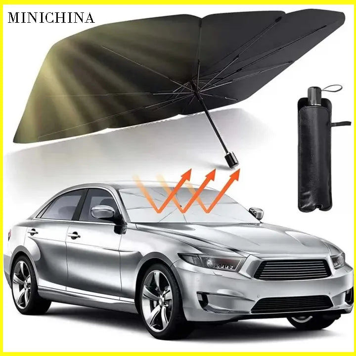 Car Umbrella Sun Shade Cover for Windshield UV Reflecting Foldable Front Car Sunshade Umbrella