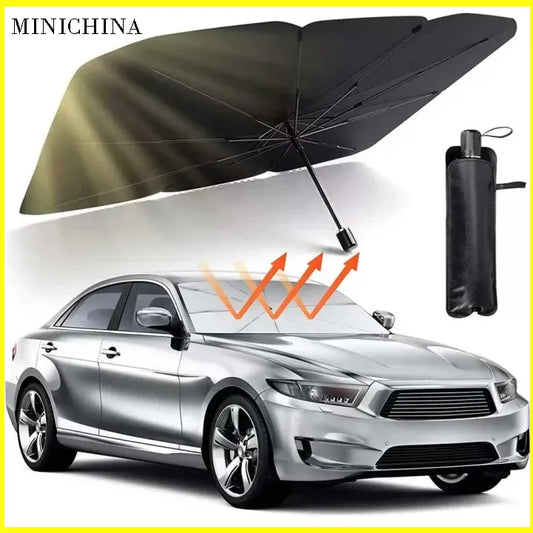 Car Umbrella Sun Shade Cover for Windshield UV Reflecting Foldable Front Car Sunshade Umbrella