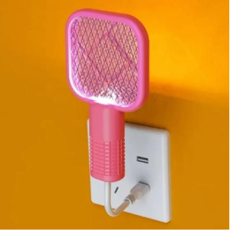 Electric Mosquito Killer Racket Lamp UV Light Insect Trap USB Zapper Home Indoor Pocket Size
