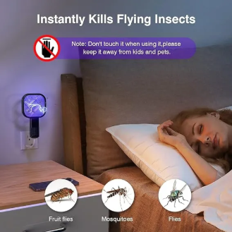 Electric Mosquito Killer Racket Lamp UV Light Insect Trap USB Zapper Home Indoor Pocket Size