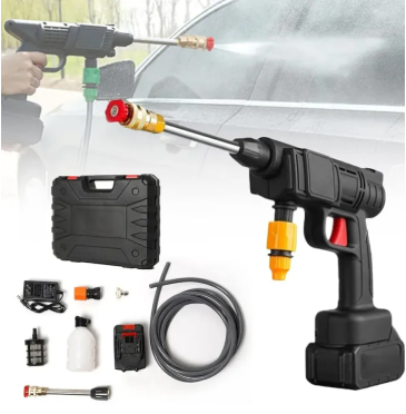 Pressure Washer Gun – 48V Rechargeable Portable Car Washer Gun High Pressure – Electric Water Pressure Washer Machine for Cars, Floors, Gardens, Solar Panels & Outdoor Cleaning (Includes Extra Gun Nozzle)