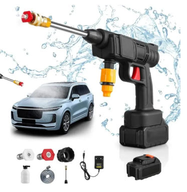Pressure Washer Gun – 48V Rechargeable Portable Car Washer Gun High Pressure – Electric Water Pressure Washer Machine for Cars, Floors, Gardens, Solar Panels & Outdoor Cleaning (Includes Extra Gun Nozzle)